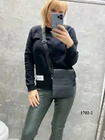 Чорна чоловіча сумка на 2 відділення під однією блискавкою, 18х23 см (1702-2)