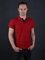 Мужская футболка поло бордовая Турция 56108 2XL
