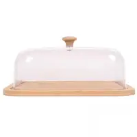 Блюдо з ковпаком Stenson R34981 25х25х1.5 см бежева