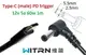 Переходник на 12v (max 5a, 60w) 5.5x2.5mm 1m з USB Type-C (male) Power Delivery PD (WITRN) тригер (A class) 1 день гар.