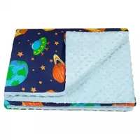 Плед дитячий плюшевий minky Космос Блакитний 100х150 див.