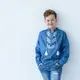 Вышиванка Moderika Назар синяя с белой вышивкой 122