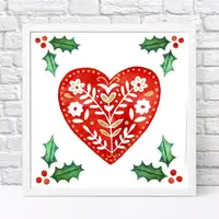 Постер в рамке Цветочное сердце 30x30 см (WKMT_23M013_WH)