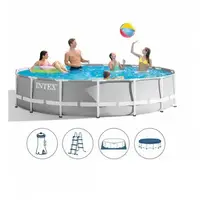 Бассейн каркасный INTEX 427-107см, 12706л, фильтр-насос,лестница,подстилка,тент 
(26720)