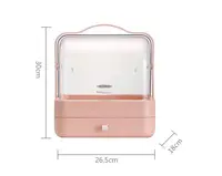 Настільний органайзер для косметики на 2 секції YM206 Single Drawer Рожевий Кейс для косметики Б'юті Бокс