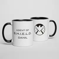 Чашка MARVEL "Agent of shield" персоналізована, Чорний, англійська, Крафтова коробка, 330 мл