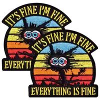 Набор шевронов 2 шт “It’s Fine I’m Fine Everything is Fine” 8 см вышитый патч, нашивка