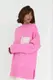 Женская кофта oversize с карманом на груди - розовый цвет, S
