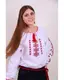 Вишита дитяча блуза Яринка з червоною вишивкою