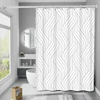Шторка для ванны из полиэстера водонепроницаемая Bathlux 180x180 см с кольцами, занавеска для ванной комнаты