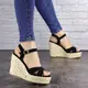 Женские босоножки на танкетке Fashion Randy 1627 36 размер 23,5 см Черный