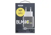 ЗУ сетевое евровилка Blanc WP-U11 2USB 2.1A кабель microUSB White WK 340053