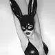 Маска кролика PlayBoy RESTEQ 36 см — черная глянцевая костюмная маска для вечеринок, косплея и Хэллоуина