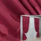 Комплект штор (2шт. 2х2,75м.) Лен рогожка "Листья". Цвет рубиновый. Код 1721ш 32-