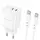 Адаптер сетевой BOROFONE Type-C to Type-C cable Reacher dual port charger set BN9 |2Type-C, 35W/3A, PD/QC|