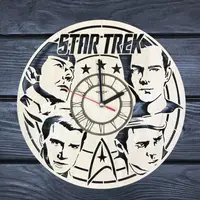 Оригинальные настенные часы из дерева «Star Trek»
