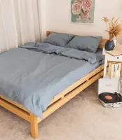 Постільна білизна євро Dushka Home Варена бавовна 20486 200х220 см сіра