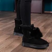 Жіночі замшеві уггі Fashion Flannery 1294 36 розмір 23,5 см Чорний