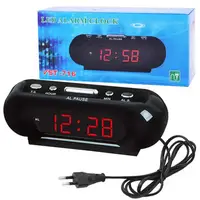 Электронные часы настольные сетевые VST-716-1 Original красный 220V LED дисплей будильник резервное питание