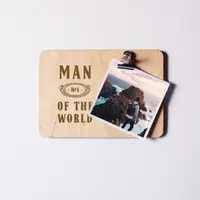 Доска для фото "Man №1 of the world" с зажимом, английский