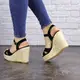 Женские босоножки на танкетке Fashion Randy 1627 36 размер 23,5 см Черный