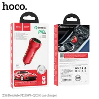 Адаптер автомобільний HOCO Resolute car charger Z38 1USB/1Type-C, QC/PD, 3A, 38W|
