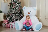 Большой плюшевый мишка Yarokuz Ричард 2 метра Белый с голубым