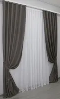 Комплект штор (2шт. 1х2,85м.) мікровелюр, колекція "SPARTA". Колір темне какао. Код 968ш 31-315