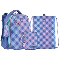 Набор Kite рюкзак + пенал + сумка для обуви SET_K24-531M-2 Purple Chequer
