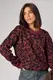 Леопардовий джемпер з ворсистої пряжі - бордо цвет, S
