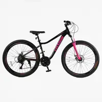 Велосипед Спортивний 27.5 дюймів Corso ELYSIUM LS-708 обладнання Shimano алюмінієва рама 15.5 дюймів 21 швидкість. Black and Pink (165893)