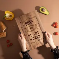 Дошка обробна S "Boss №1 of the world" з горіха, англійська