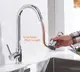 Смеситель для кухни выдвижной слив кран два режима воды вращающийся на 360 градусов WanFan Хромированный