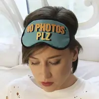 Маска для сна с принтом, дорожная повязка для глаз, бархат No photos plz 18,5×8,5 см