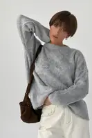 В'язаний светр із пухнастої пряжі - сірий цвет, ONE SIZE