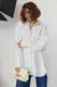 Удлиненная рубашка oversize в полоску - белый цвет, L