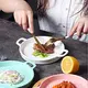 Блюдо с рифленым дном круглое 6742 22 см белое