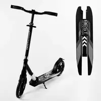 Самокат двухколесный Best Scooter колеса PU, складной, амортизатор. Black (105587)