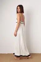 Женский сарафан с вязаным лифом - бежевый цвет, L/XL (есть размеры)