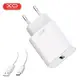 Сетевое зарядное устройство с кабелем USB - Type-C XO L103 18W QC3.0 1USB/3A Белый