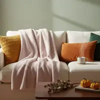 Плед покрывало на кровать Adina 200x220 см IDEIA пудра хлопок натуральное
