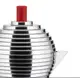 Гейзерная кофеварка 300 мл Alessi Pulcina на 6 чашек с красной ручкой