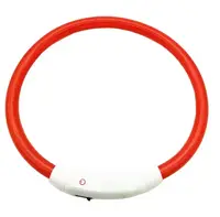 Светодиодный LED ошейник для собак с зарядкой USB, красный