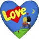 Подушка сердце XXL Love, синяя 57x57 см (6PS_17LV001)