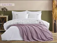 Постельное белье Elita Premium 200х220см Love Lilac с пледом