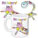 Кружка с принтом Be happy! 330 мл KR_PRI016