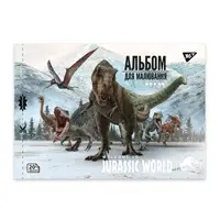 Альбом для малювання А4 скоба з перфорацією YES Jurassic World 130592 20 аркушів