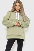 Худи женский на флисе цвет светло-оливковый 182R22037