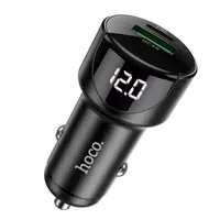 Адаптер автомобильный HOCO Light road dual port digital display car charger Z42 |1USB/1Type-C, 5A, PD20W/QC3.0|