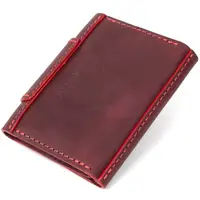 Вінтажна шкіряна візитниця GRANDE PELLE 11408 Бордовий